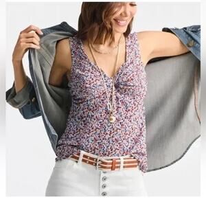 Cabi Bustier Tank Top #6314 Multicolor Mesh Twist-Front Camisole Medium NEW